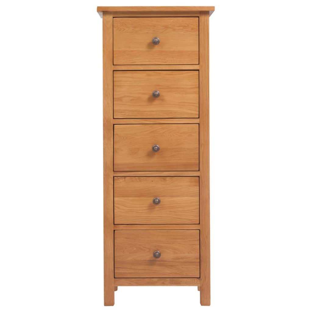 vidaXL Hohe Kommode mit Schubladen 45x32x110 cm Massivholz Eiche 329924