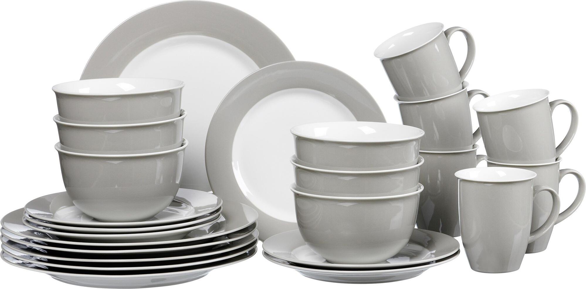 Ritzenhoff & Breker Kombiservice Tafelservice Tischservice 24 tlg Porzellan Grau 409123