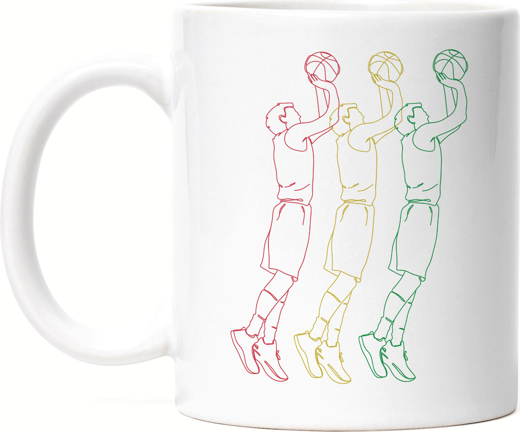 Hey!Print Basketball Tasse Weiß Leben Mannschaft Spieler Teamsport Gewinner Ballsport Jersey Team Mannschaftssport HP-1793-T