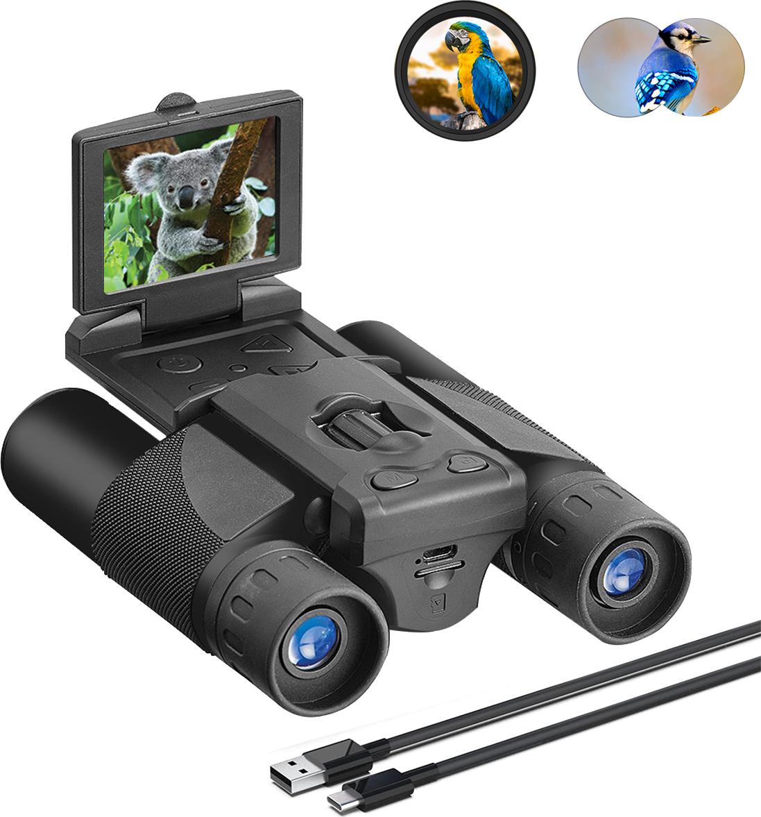 KINSI Fernglas mit Display, Teleskop, Outdoor-Camping-Sportfeld-Kamera Fernglas