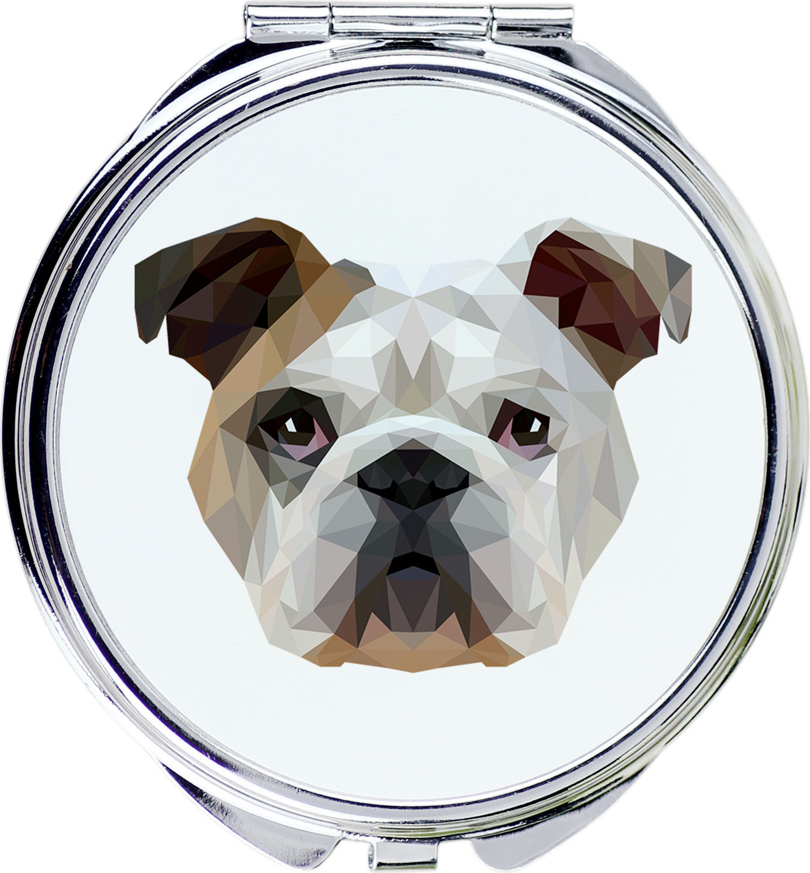 Bulldog, Englische Bulldogge - Spiegel mit Foto und geometrischem Aufdruck der Marke Art-Dog
