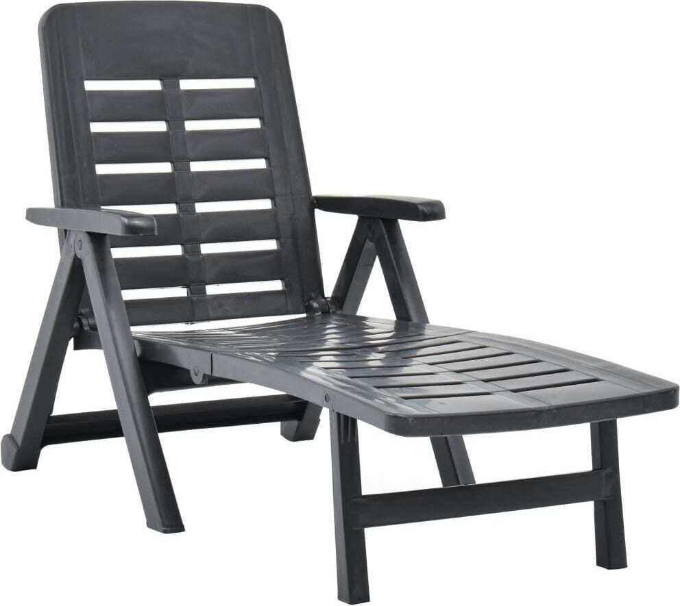Maison Exclusive Skladacie záhradné lehátko plastové antracitové