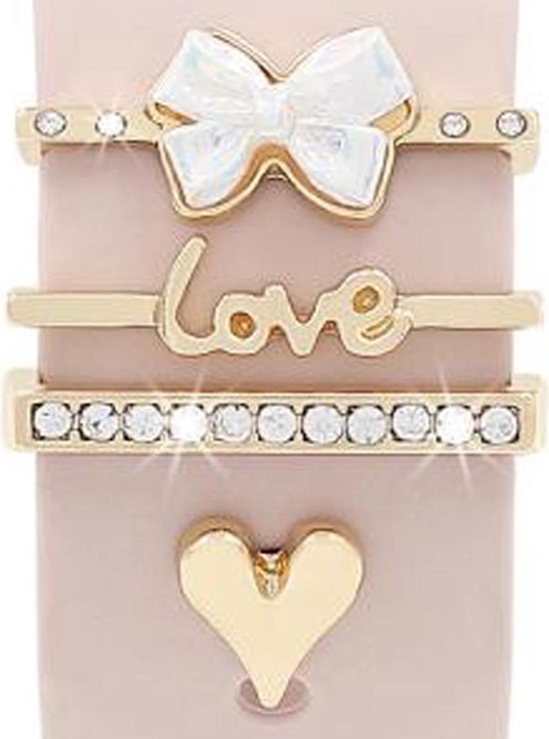 Smartwatch dekoratívne krúžky srdce zlaté kovové sada 4 22mm príslušenstvo