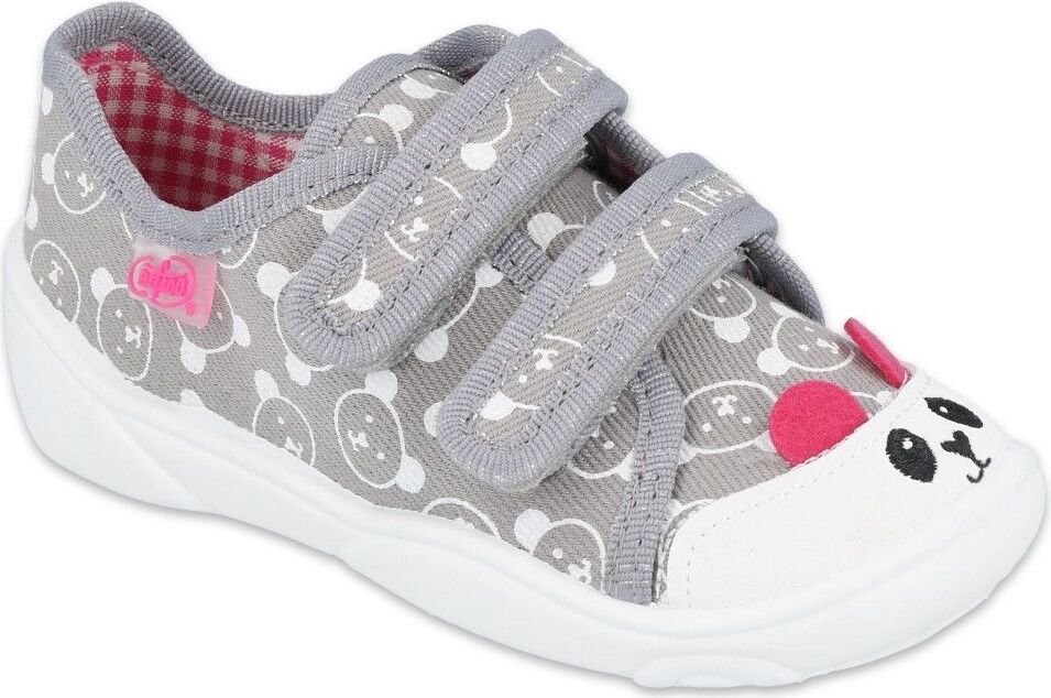 Tenisky plátenky kecky Befado Maxi 907P130 šedé Dievčenské s méďom 21