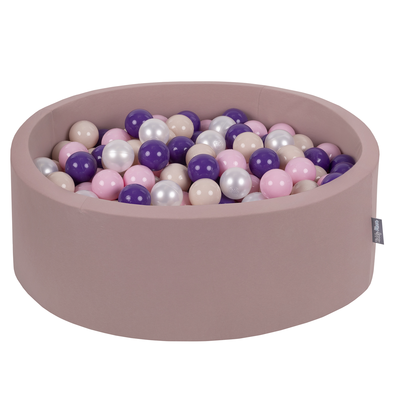 KiddyMoon Piscina De Bolas Redonda De 90x30 Cm Con 200 Bolas – Funda Lavable Y Certificada Oeko-Tex, +0 Meses