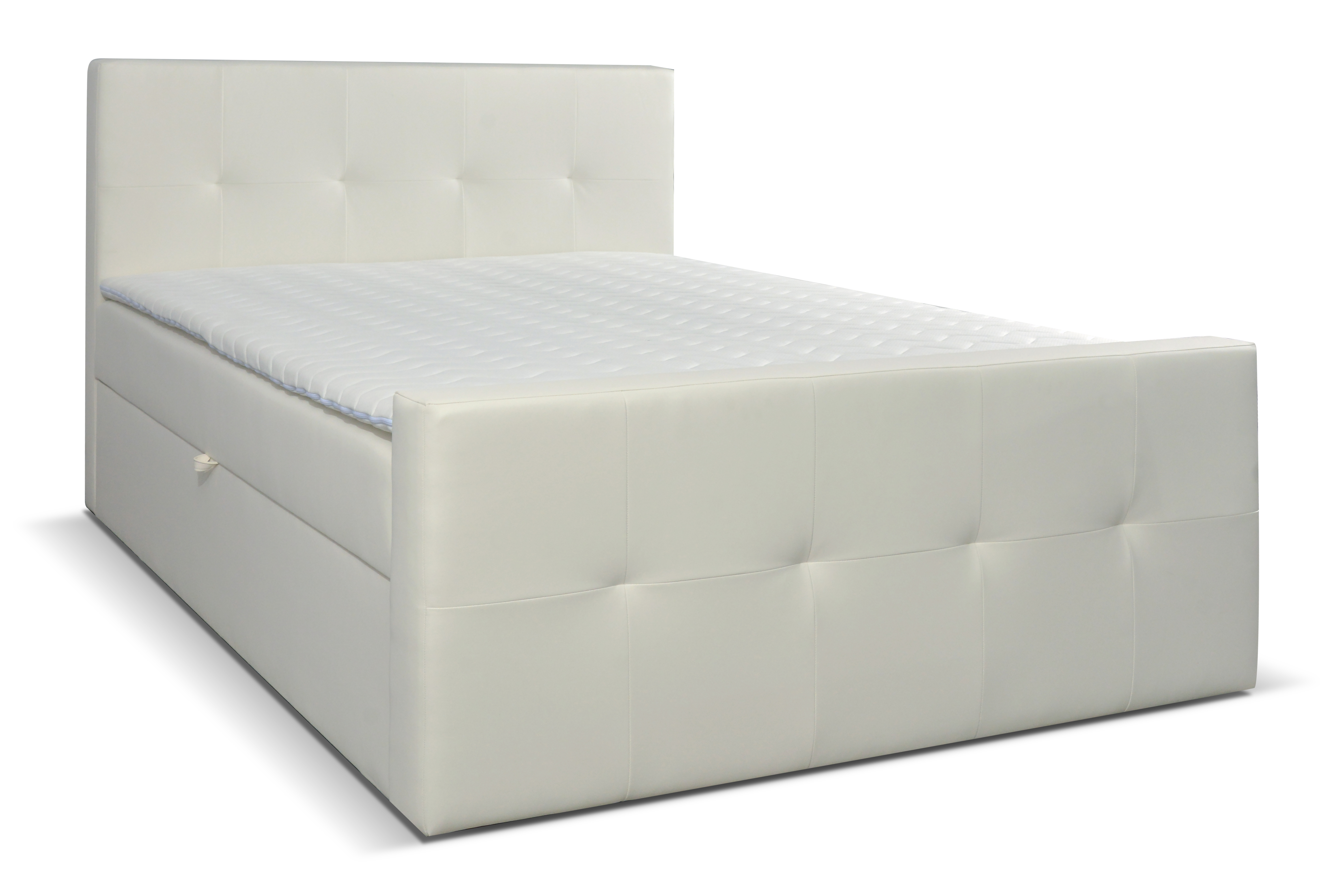 MOB, Manželská posteľ Boxspring 160 cm - Annira (biela)