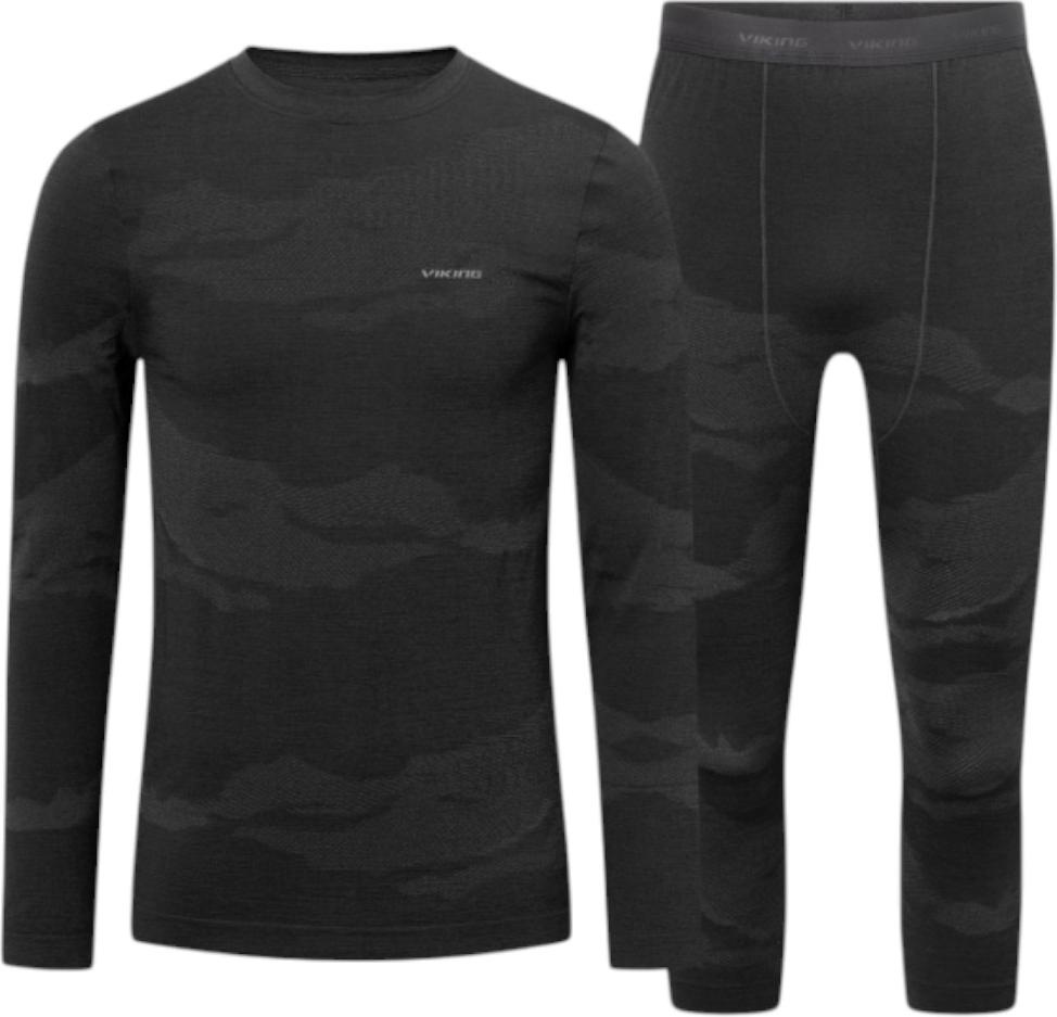 VIKING Base Layer Gasher Herren 3/4 Merino Unterwäsche Set schwarz XXL 500/27/1871