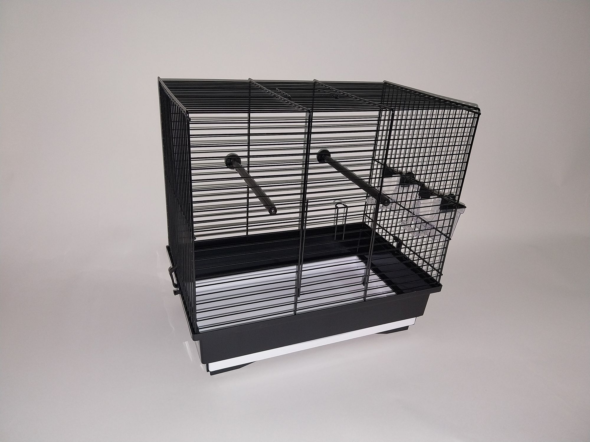 Vogelkäfig Verchromt Grau - 49x32x57,5 Cm Vogelheim Mit Zubehör