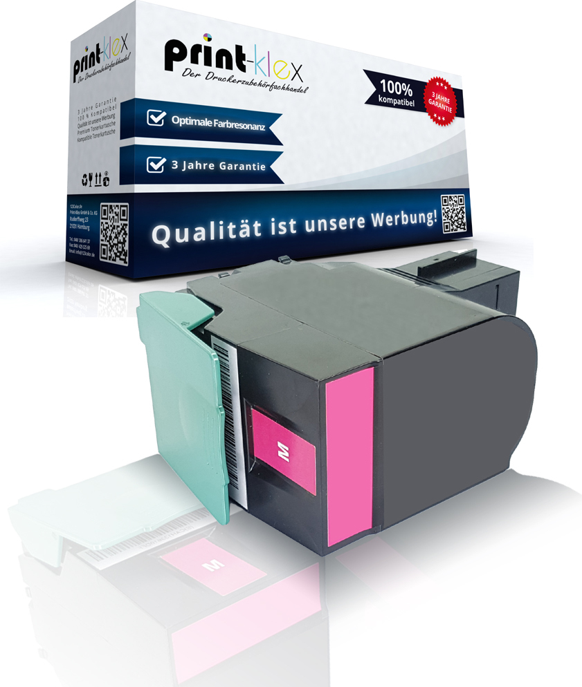 Print-Klex GmbH & Co.KG kompatible Tonerkartusche Magenta für Lexmark Optra C 540 N Optra C 543 DN Optra C 544 DN Optra C 544 DTN Optra C 544 DW Optra C 544 N Optra C 546 DTN 0C540H1MG - Office Quantum Serie AM-44LXC544A16