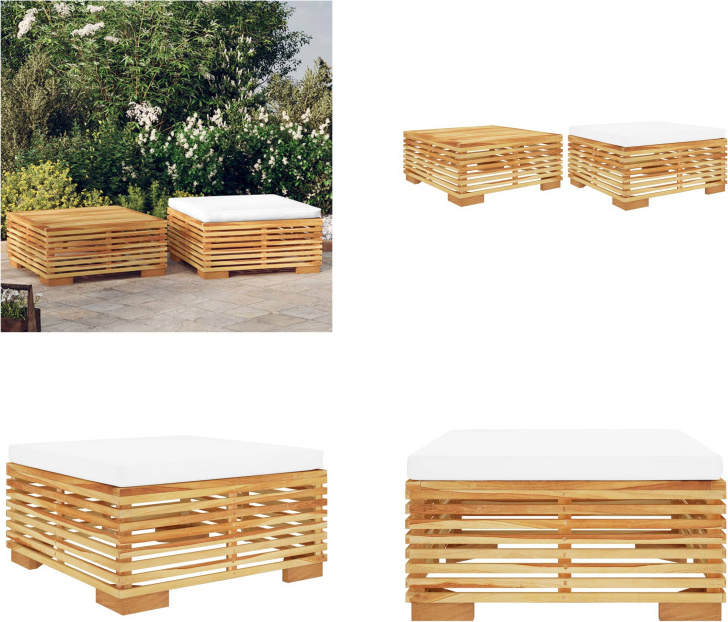 vidaXL 2 tlg. Garten Lounge Set Massivholz Teak - Garten-Lounge-Set - Garten-Lounge-Sets - Lounge-Set - Outdoor-Lounge-Set