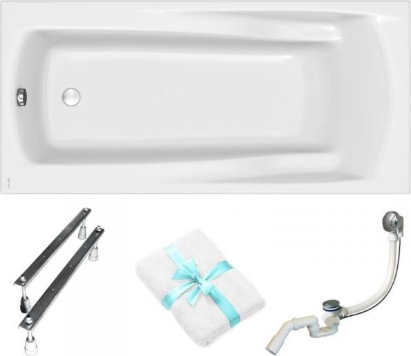 Cersanit | Badewanne - Wanne Rechteckig Zen - 180 X 85 Cm - Akryl - Siphon Inkludiert - Regulierte Füße