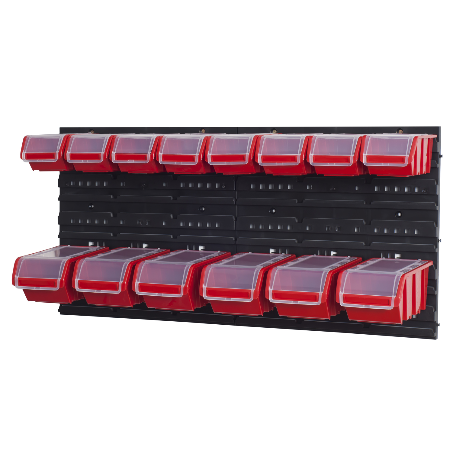 PAFEN Set Wandregal Boxen 14 Stapelboxen rot ZES-NPKL3