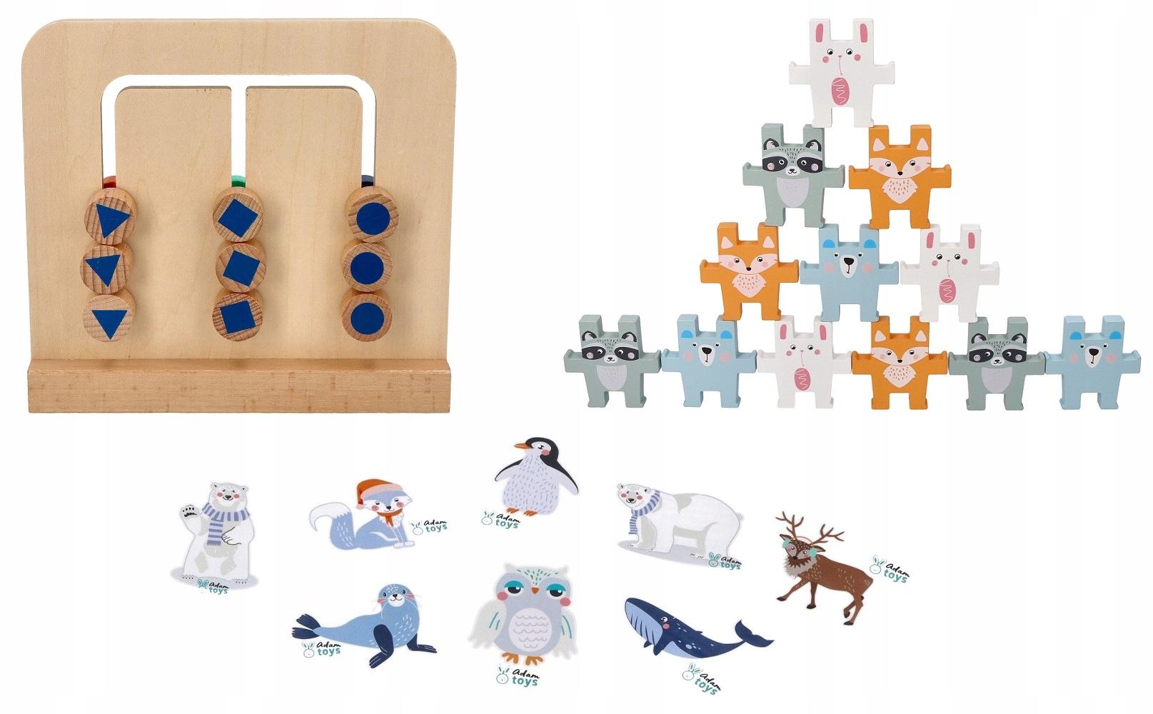 Adam Toys Holzspielzeug: Tier-Sortierspiel & Bügelbilder Set