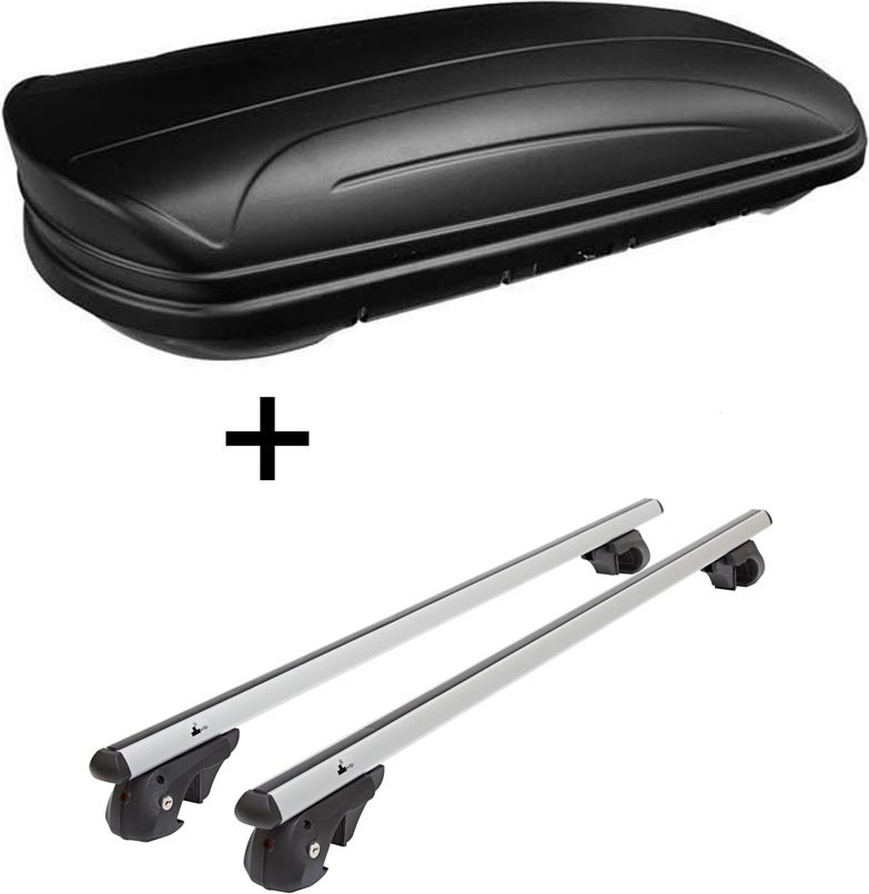 Dachbox VDPMAA320 320Ltr abschließbar schwarz matt + Alu Relingträger VDP004L kompatibel mit Mercedes C-Klasse Kombi 93-14 VDP004-120_cklasseMEN78700000