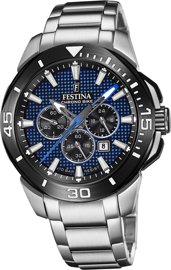 Festina pánske hodinky z ušľachtilej ocele strieborné Festina Chrono Bike náramkové hodinky D2UF20641/2