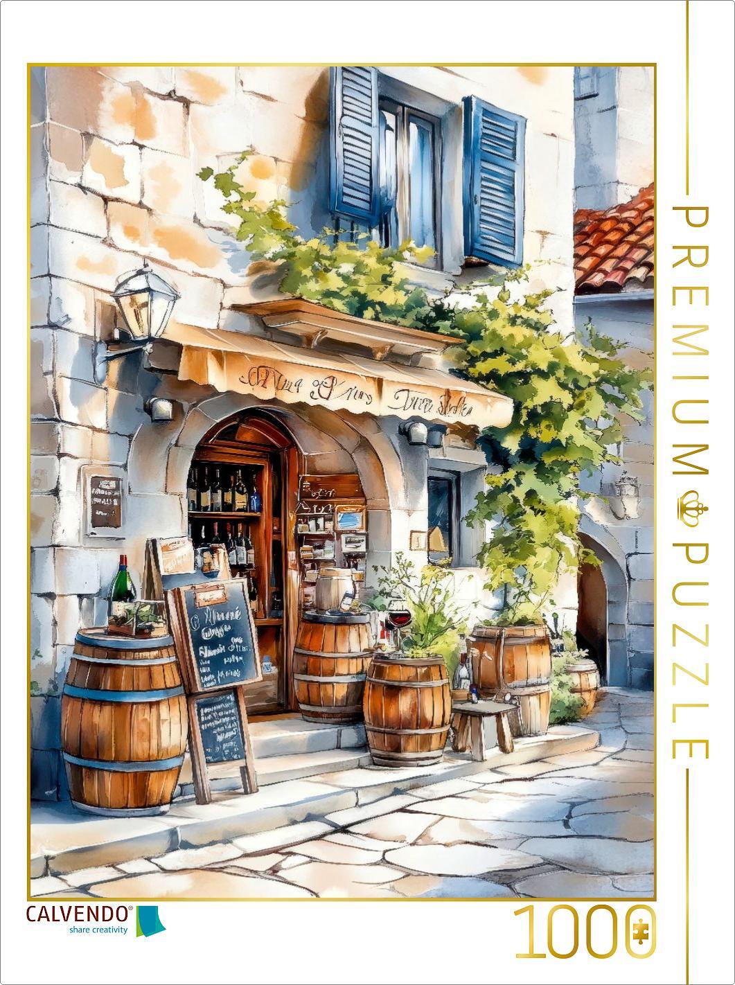 CALVENDO Puzzle Ein hübscher Weinladen im Herzen der Altstadt von Dubrovnik | 1000 Teile Lege-Größe 64x48cm Foto-Puzzle für glückliche Stunden