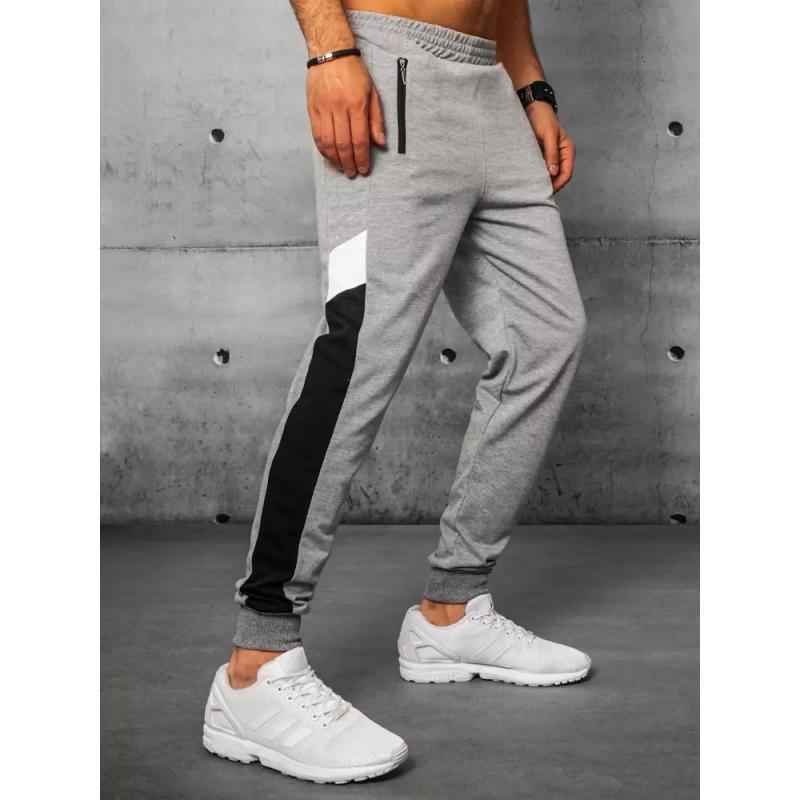 DStreet Unbedruckte Herren-Sweatpants grau XL ux3199
