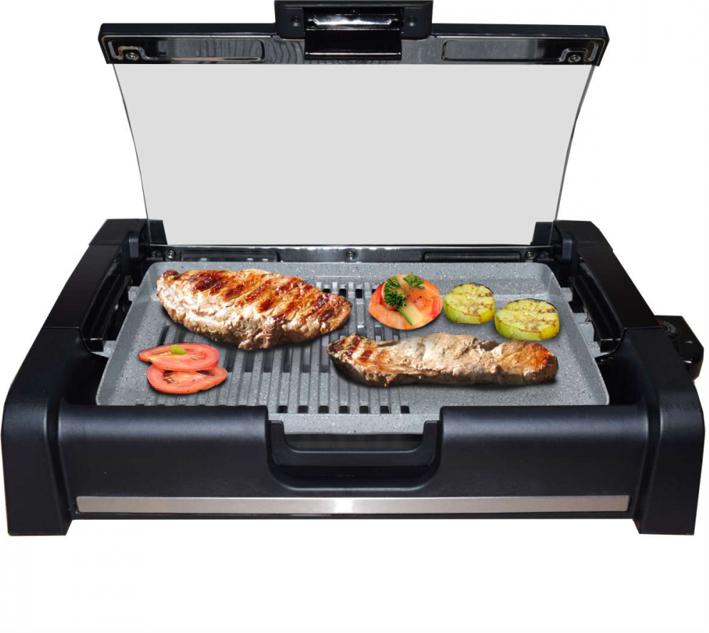 Párty gril so skleneným vekom Vundria | Stolný gril | Gril | Elektrický gril 2200W A-Ware