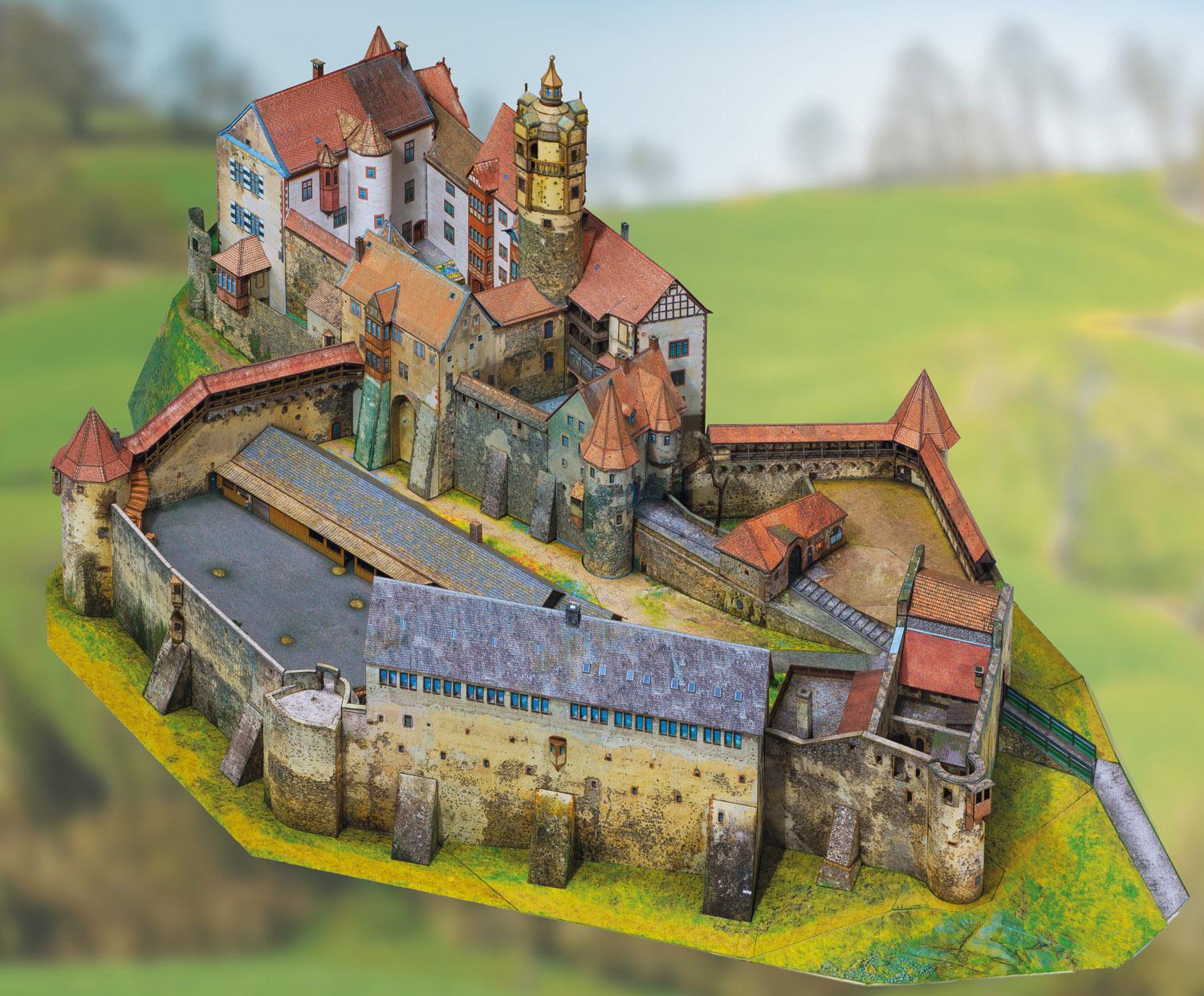 Aue Verlag Modellbaubogen Ronneburg, Länge 45 cm, Maßstab 1:250, Schwierigkeitsgrad 3, aktueller Renovierungsstand 020-829