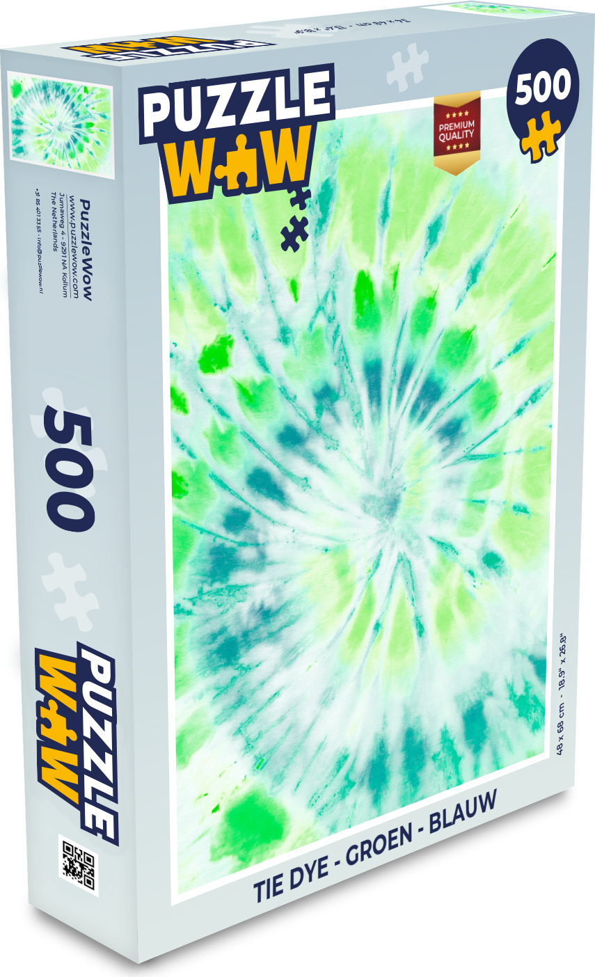 MuchoWow® Puzzle 500 Teile Krawattenfärbung - Grün - Blau - Denken - Spiel - Toy 137|339249167