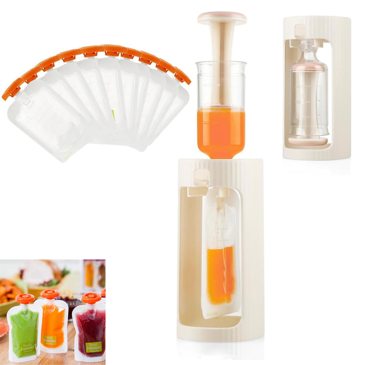 Dopwii Lebensmittelpresse, Kinder-Lebensmittelpressen-Set, Komplettset, One-Stop-Lösung, praktisch zum Ausgehen und Aufbewahren KAUF-WOHN-BP680-024