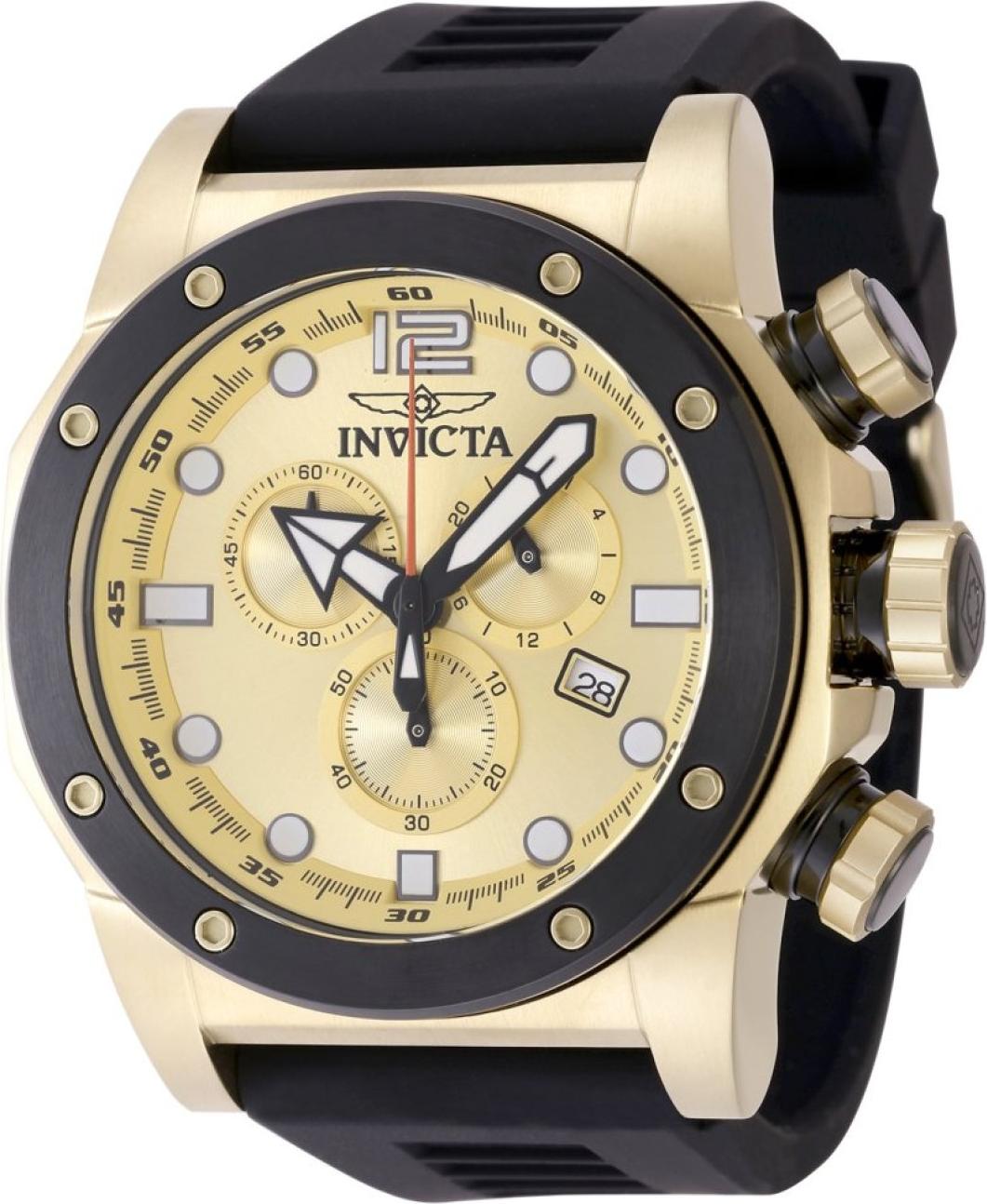 Invicta Sea Hunter 48980 - Pánske Náramkové Hondiky - Quarz - Nerezová oceľ s zlatým ciferníkom - 52mm
