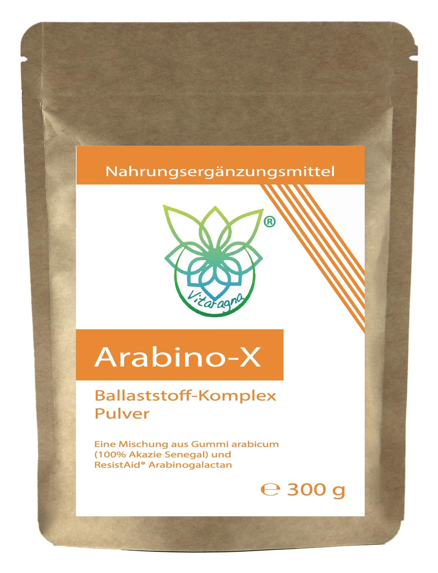 GbR Pawel M. Konefal/Birgit Konefal - Triccess GbR VITARAGNA Arabino-X Ballaststoff-Komplex als Pulver aus ResistAid Arabinogalactan, Guargummi und Gummi Arabicum (100% Akazie Senegal) - für die Darmflora und Darm-Bakterien, 300g, niedriges FODMAP VIT-000076-2022