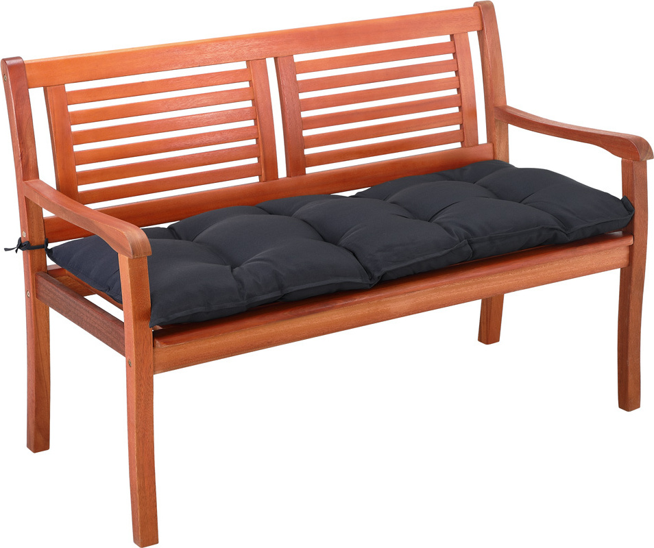 DETEX® Bankauflage Sitzkissen Anthrazit Polyester Visko-Effekt 110x45cm Sitzpolster Gartenbank Bank Kissen Polster Auflage Rückenkissen Bankkissen Sitzauflage 2-Sitzer 17855