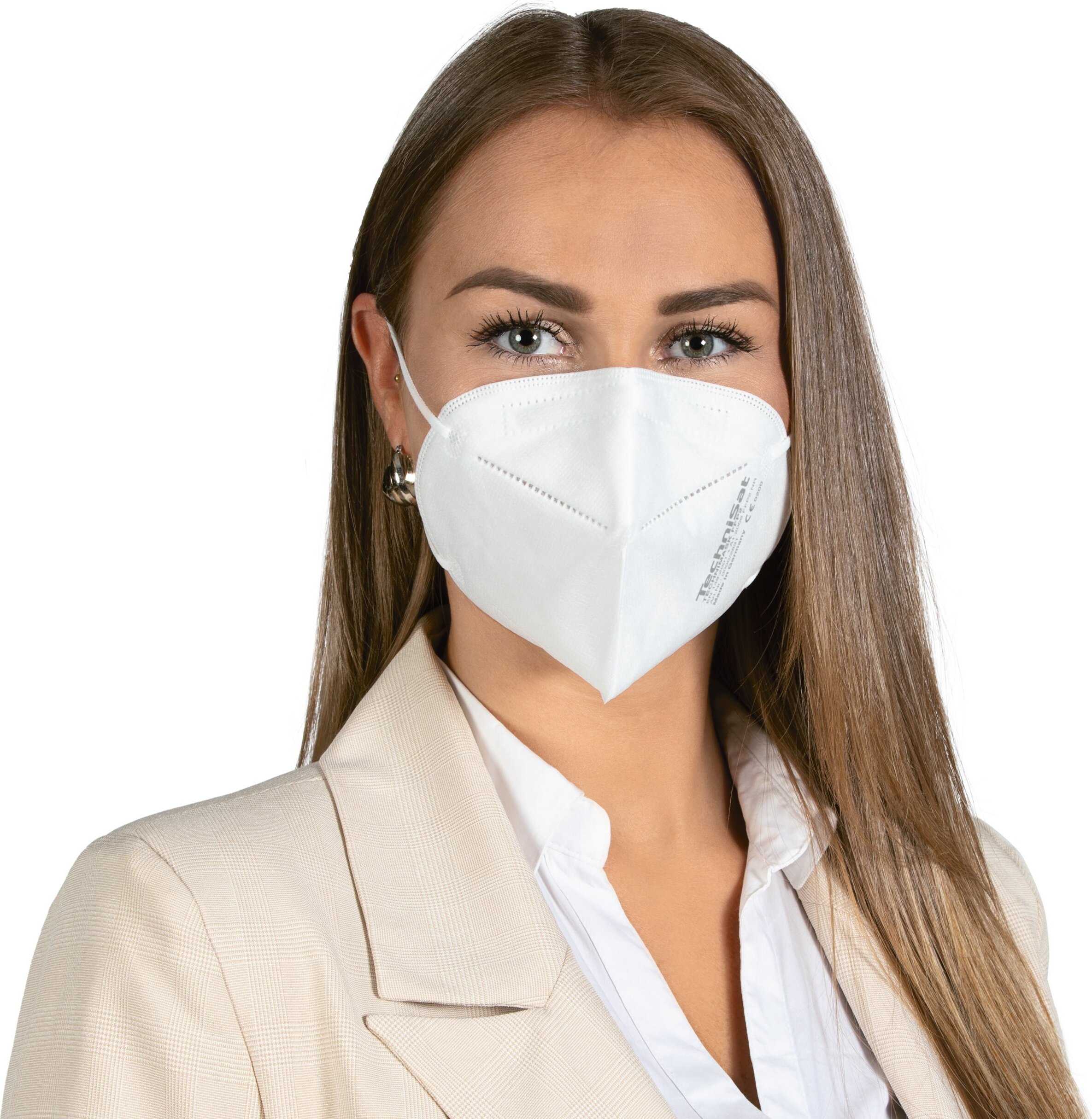 TechniSat TECHNIMASK FFP2, Biela, Jednofarebné, Textil, Unisex, 20 kusov