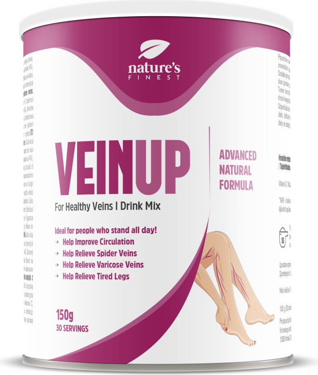 nutrisslim Nature’s Finest VeinUp – Vegan & Zuckerfrei – Gotu Kola & Vitamin C für Blutgefäße & Durchblutung – 150 g 5494