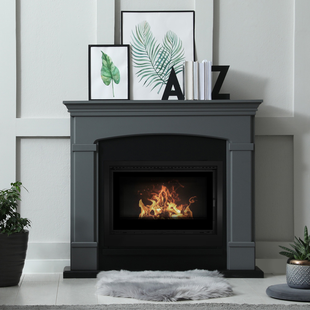 Krbová kazetka Arke 80 12 kW Ø 200 Čierna podšívka Thermotec