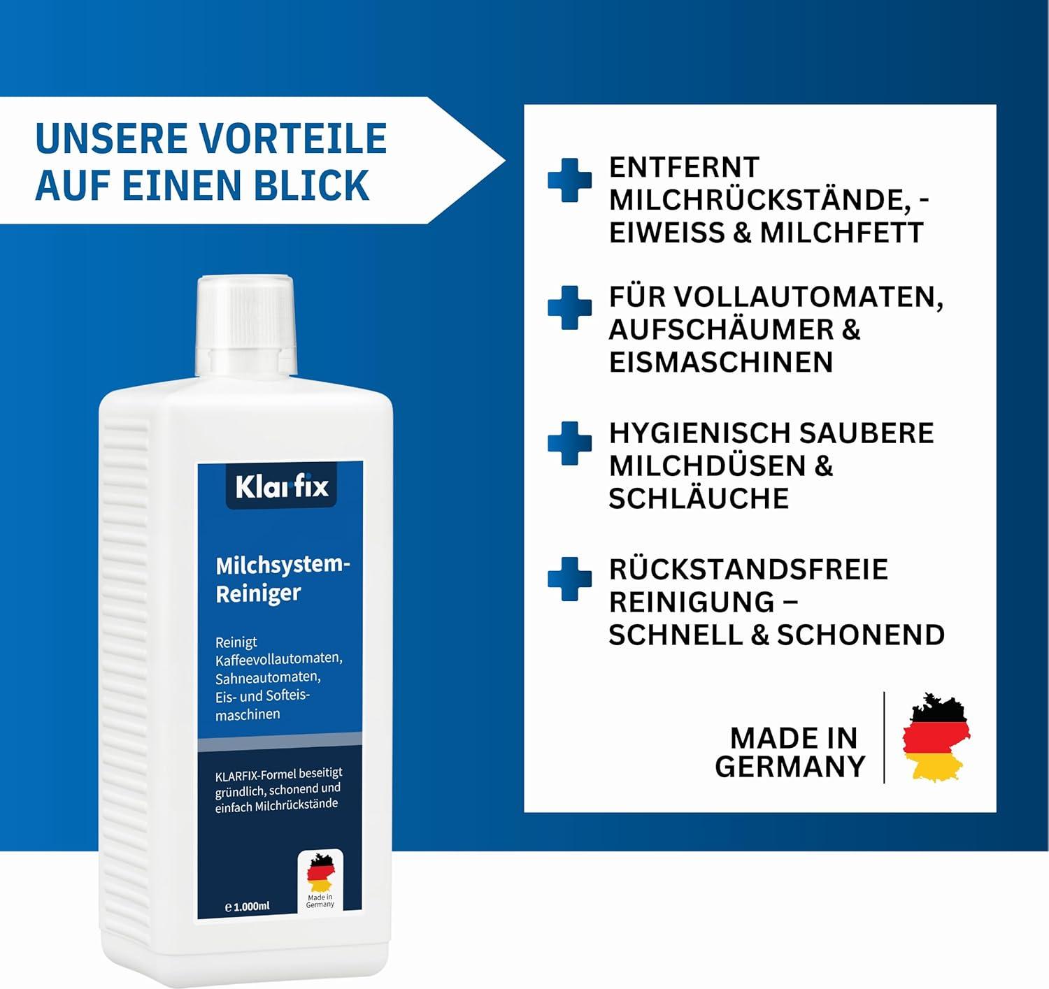Powershop4U Milchsystem-Reiniger | Entfernt Milchfett, Milcheiweiß & Milchrückstände | Für Kaffeevollautomaten, Milchaufschäumer & Eismaschinen | Für alle Marken (1x 1.000ml)