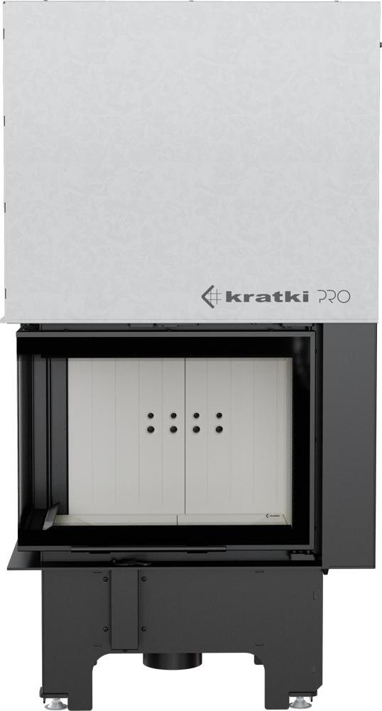 Oceľový krb KRATKI VNL 610/430 9 kW Ø 200 Lift-up samozatváracie dvierka