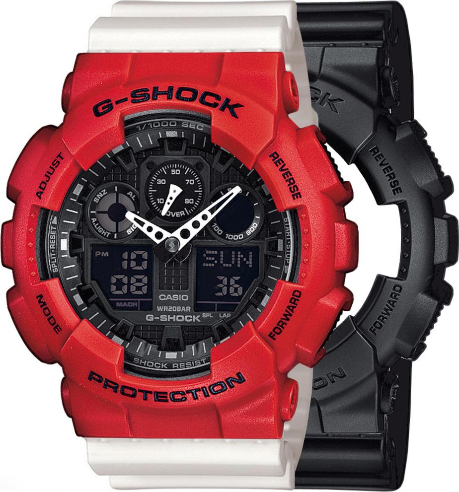 Casio G-Shock SET GA-100-1A1ER hodinky + BEZEL 10395289 + BAND 10395227 20BAR