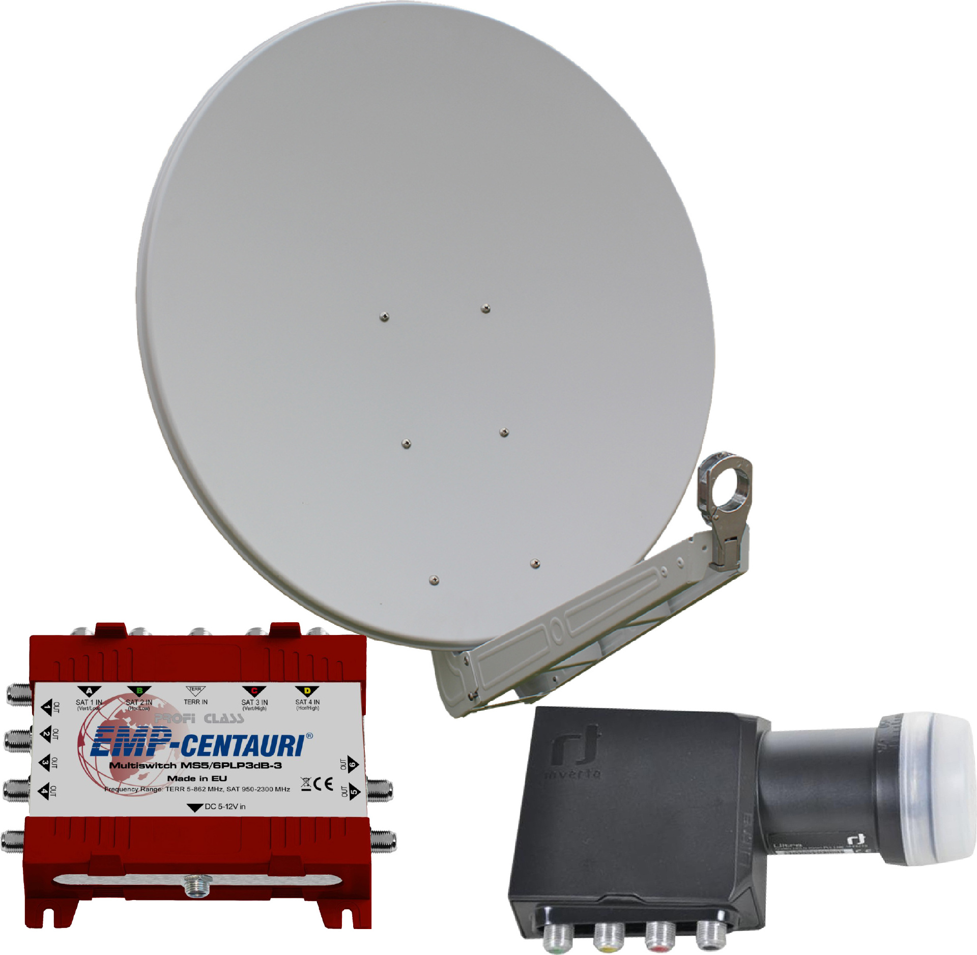 Gibertini OP 85 SE - Alu-Antenne - weiß - 6 Teilnehmer 13808.WE.6TE