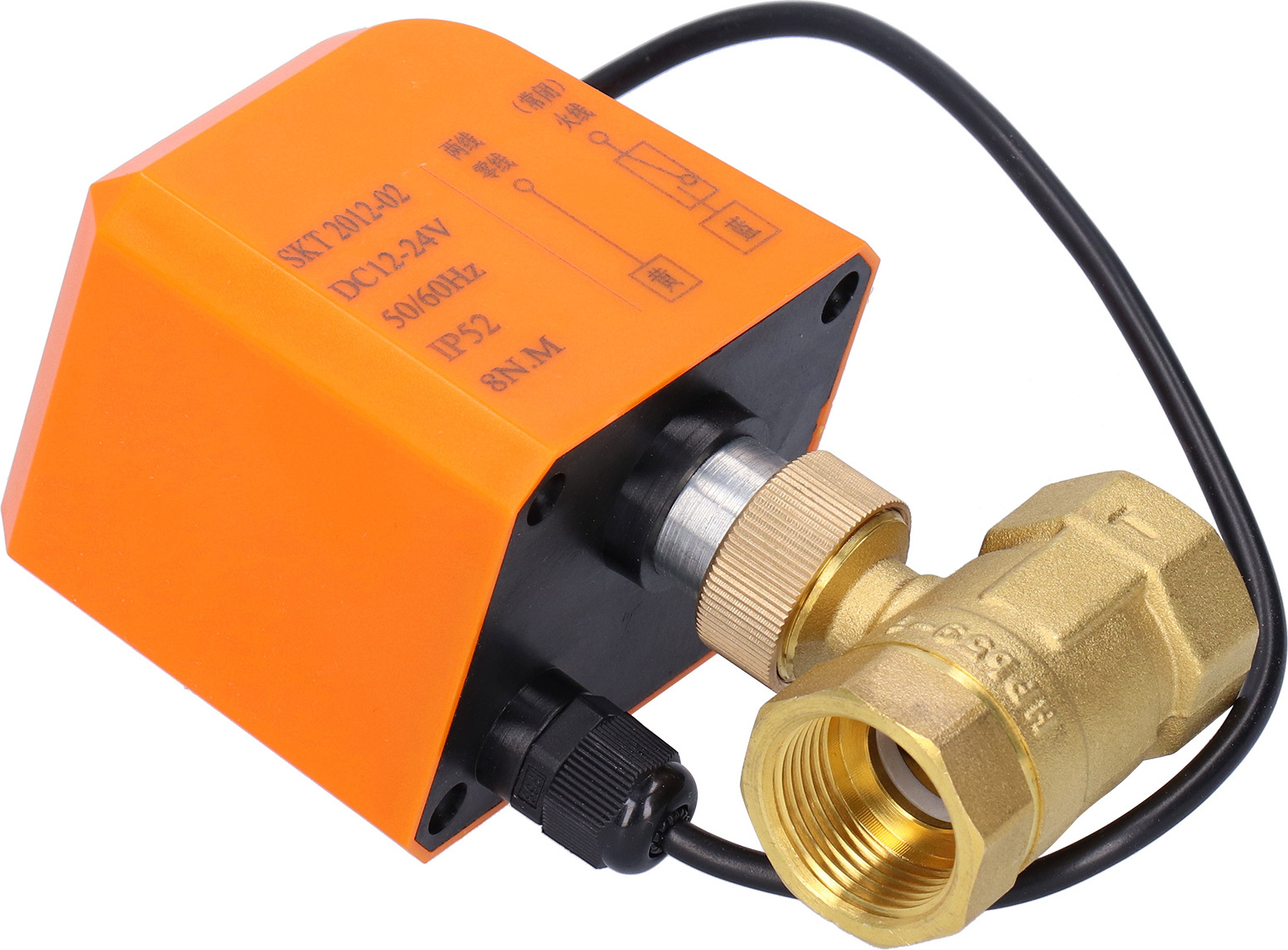 Guľový ventil, elektrický guľový ventil, 2-cestný guľový ventil, guľový ventil DC12/24V, mosadzný guľový ventil, 2-vodičový guľový ventil