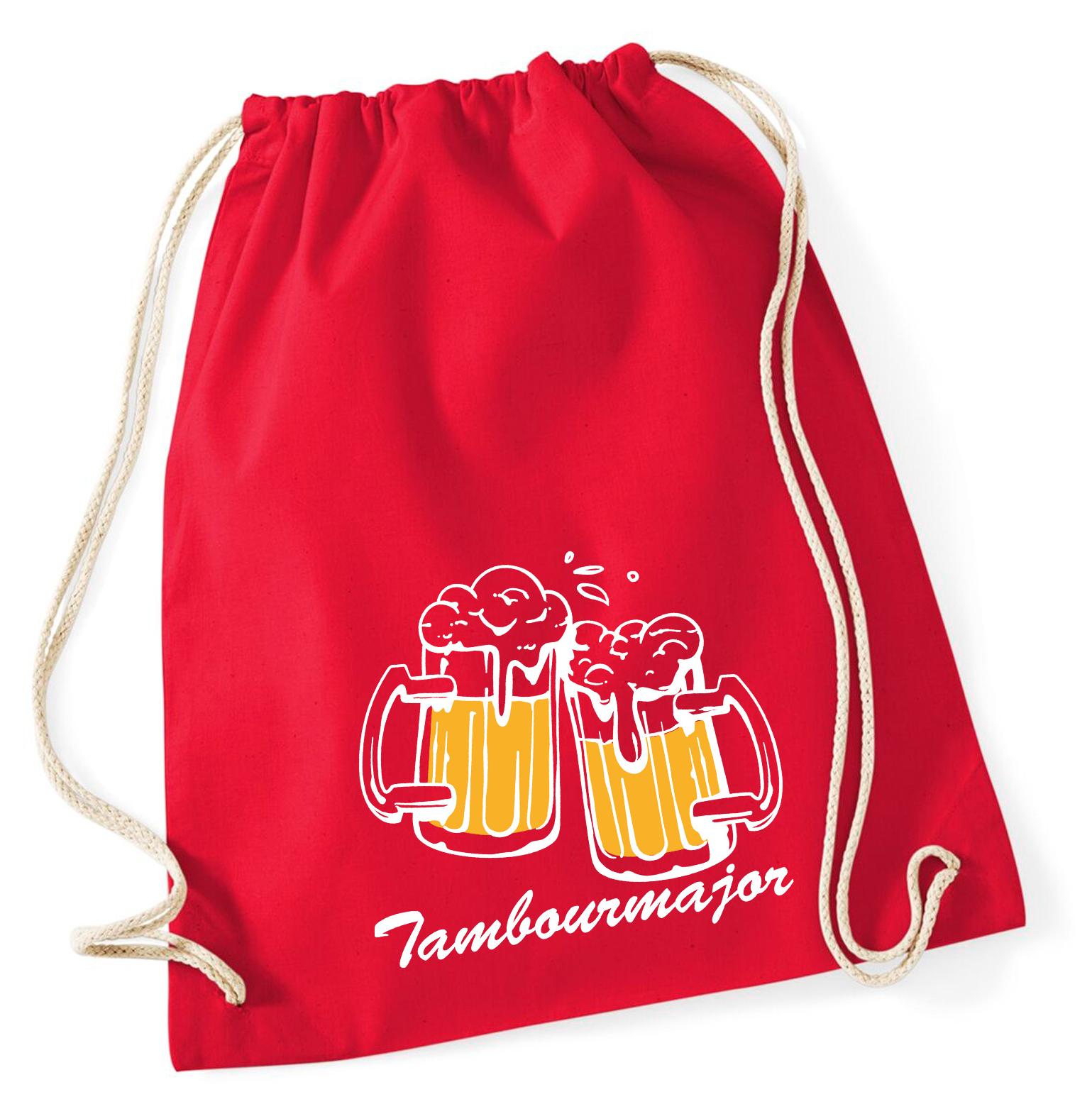 Hellweg Druckerei Huuraa Turnbeutel Tambourmajor Spielmannszug 12 Liter Classic Red Baumwolle Rucksack Geschenkidee 6381TB-CRED