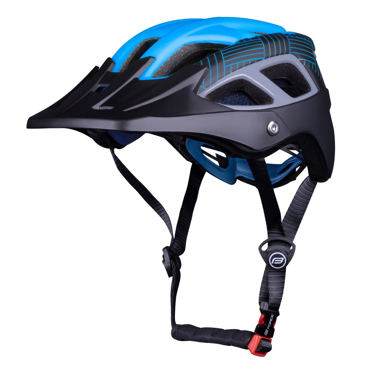 Helm FORCE AVES MTB schwarz-blau matt S-M %%% 90299912