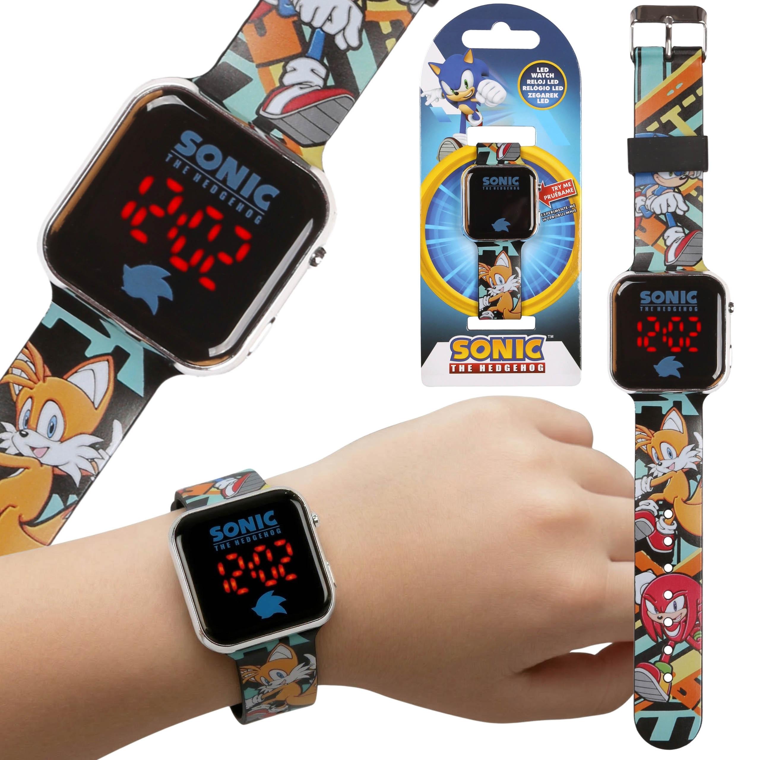 sarcia.eu SONIC the Hedgehog Digitale Armbanduhr für Jungen in Schwarz, LED-Uhr mit Datum und Uhrzeit