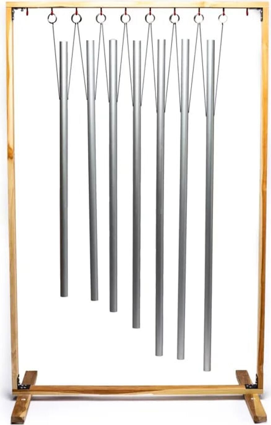 Bahadra Heilungs-Klangrohre Chakra im 7er Set mit Ständer -- 83x110 cm