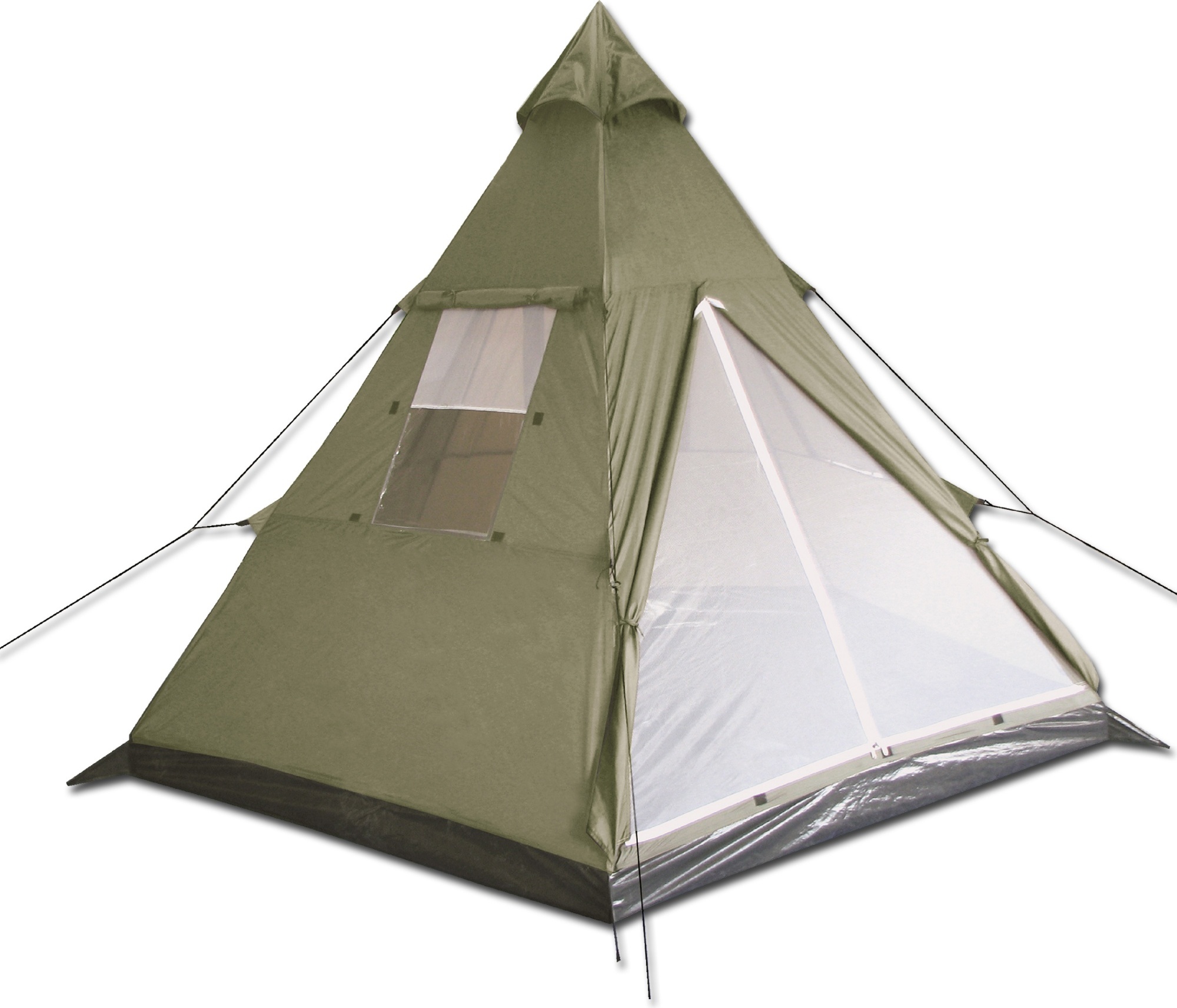 MFH Indianerzelt „Tipi“ für 3 Personen, oliv, 290 x 270 x 225 cm 32133B