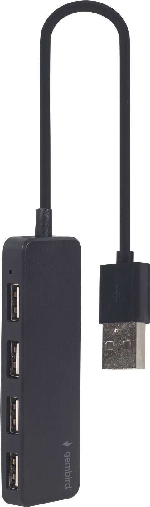 Gembird 4-portový rozbočovač USB typu C, čierny