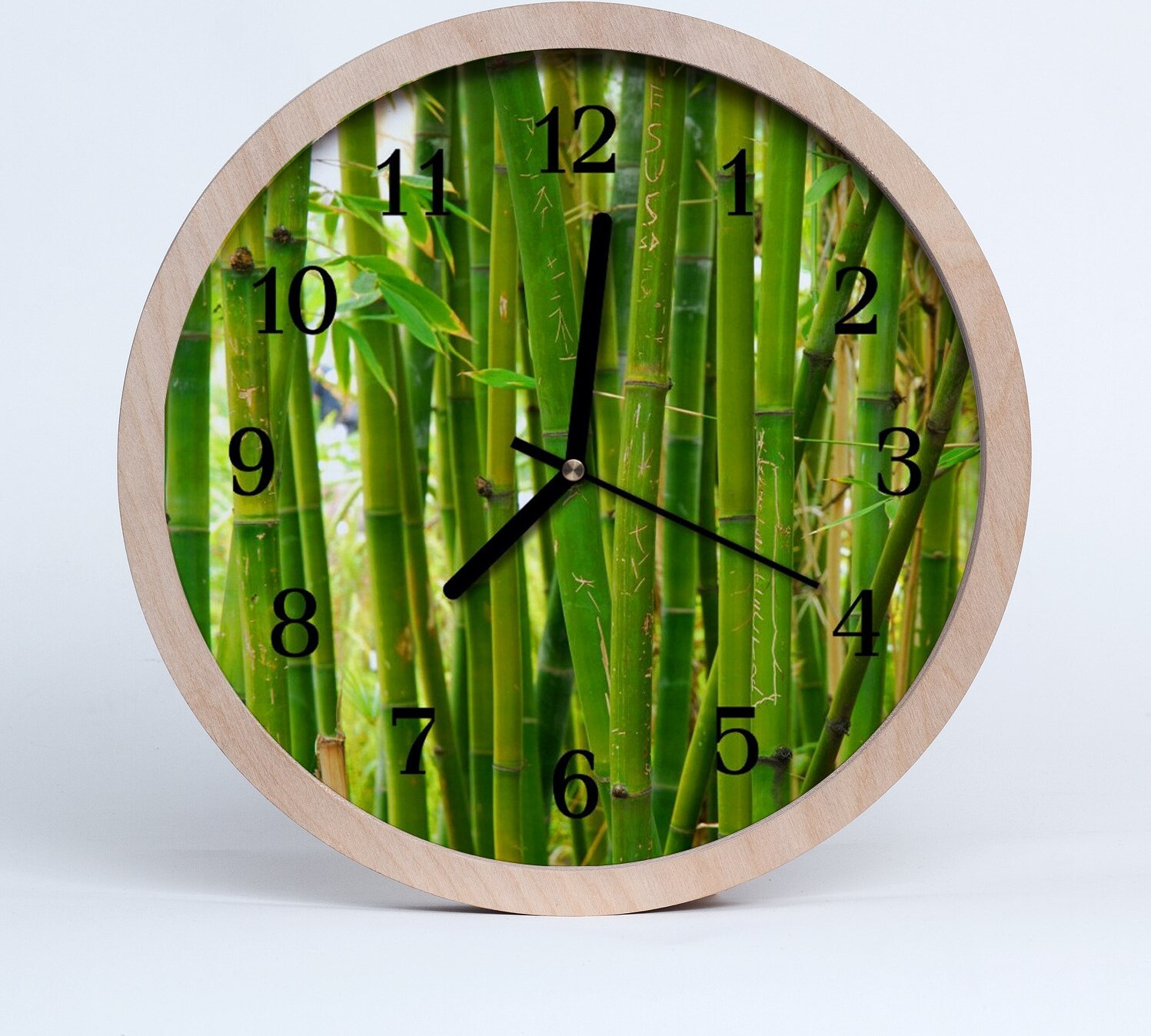 tulup Holzuhr 20fi cm wanduhr - Bambuspflanze Blumen zdo-20-2721221