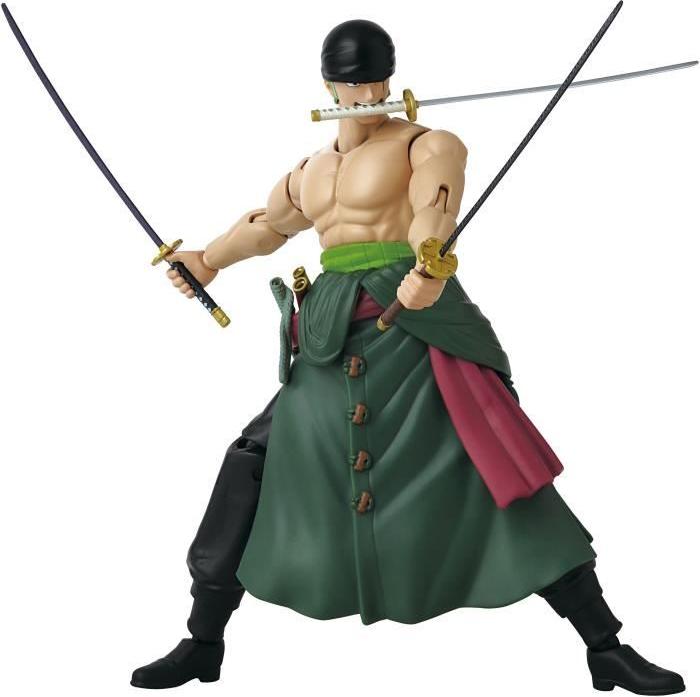 Bandai Anime Heroes One Piece Zoro Figur, 17 cm, 16 Artikulationspunkte, 3 Schwerter BAN3296580370528