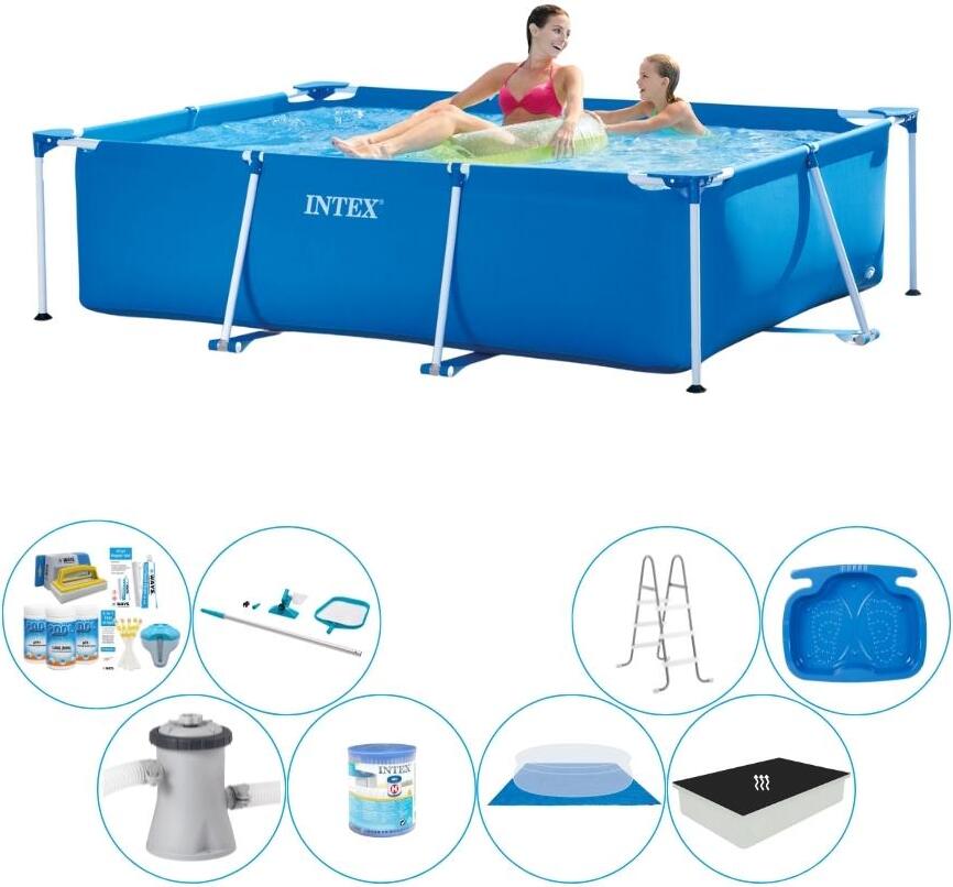 Bazén s rámom Intex Rechteckig 220x150x60 cm - Sada bazénov Deluxe