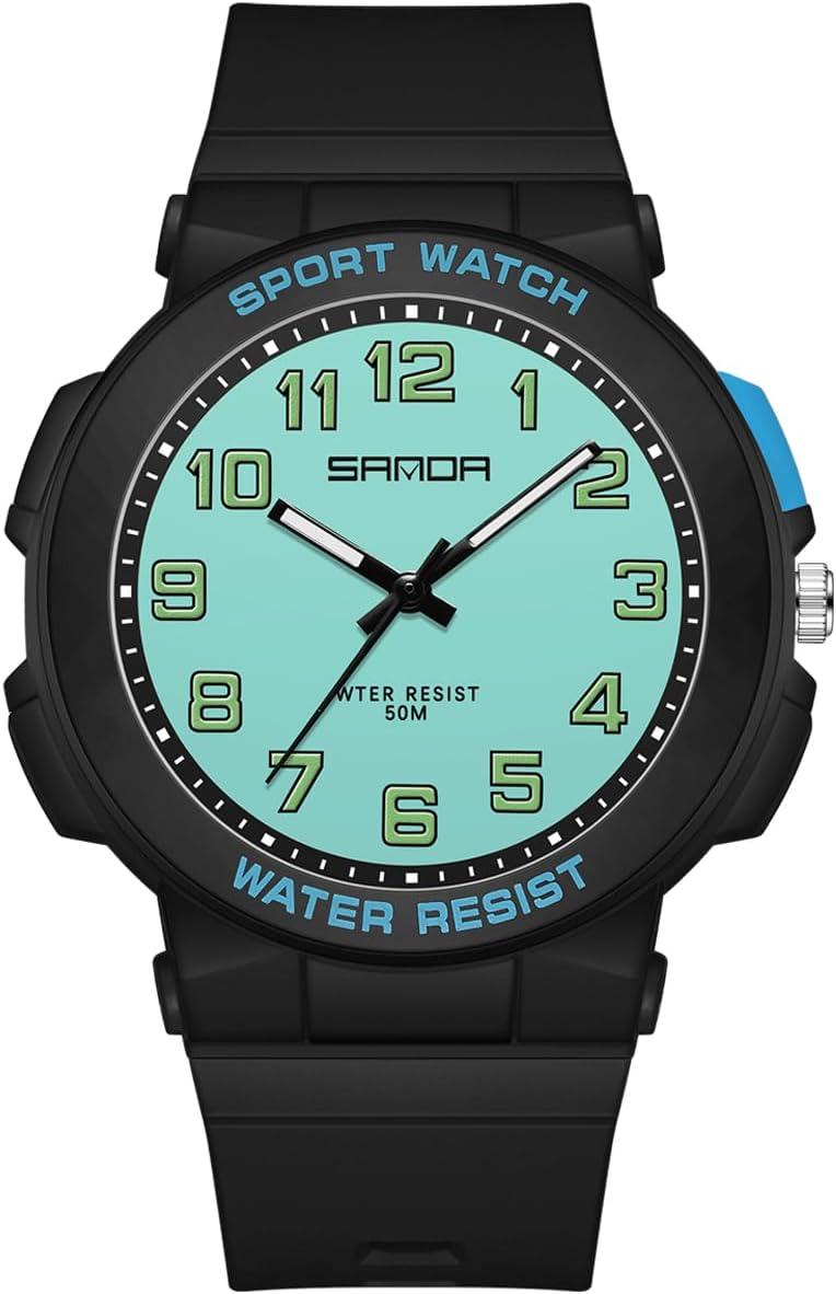 Hodinky pre deti, detské hodinky chlapci dievčatá Vodotesné 5 ATM Športové Presný japonský quartzový strojček LED podsvietenie Vodotesné do 5 barov