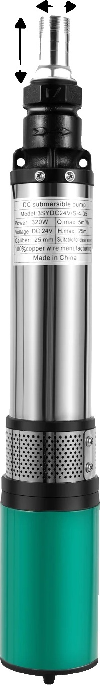 24V ponorné čerpadlo, výkon 320 W, maximálna výtlačná hĺbka 25 m, 24 V, strieborná, EÚ