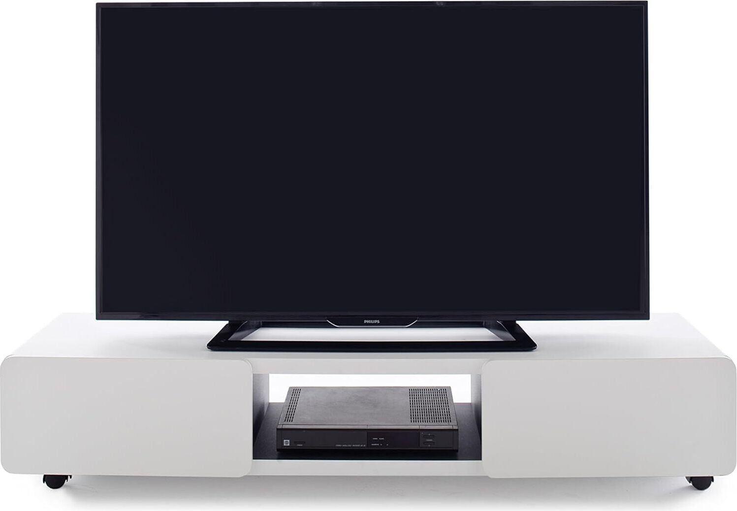 Robas Lund Lowboard Weiß Matt TV-Schrank Melaminbeschichtet