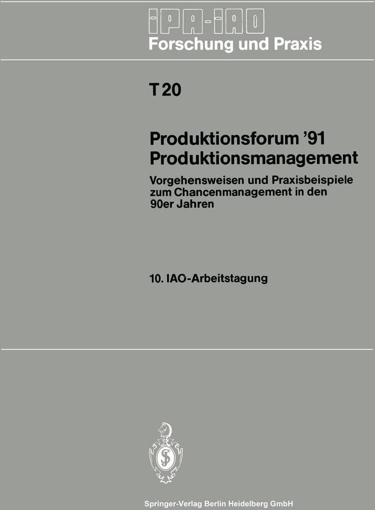 Sonstige Verlage Produktionsforum '91 Produktionsmanagement