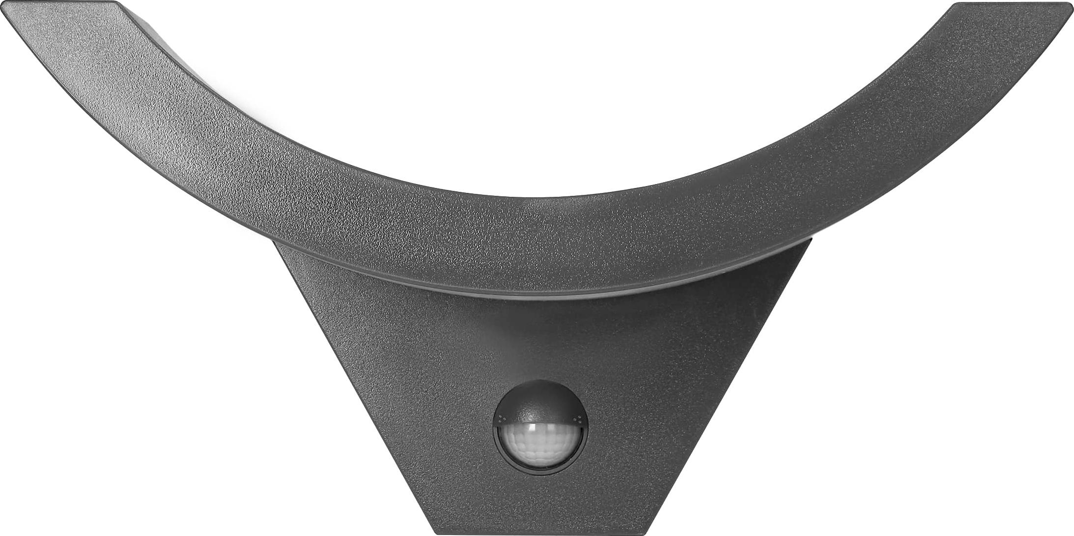 Gartenleuchte ADVITI Spinel AD-OP-6119GLPMR4, 10W, SMD-LED, Bewegungs- und Dämmerungssensor, 140°-Erkennung, 800lm, IP54, IK10, 4000K, grau 629400